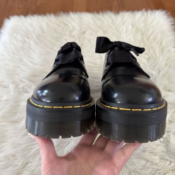 Dr Doc Martens Holly Platform Shoes Black Leather Oxfords Women's Size 10 US - Picture 5 of 9